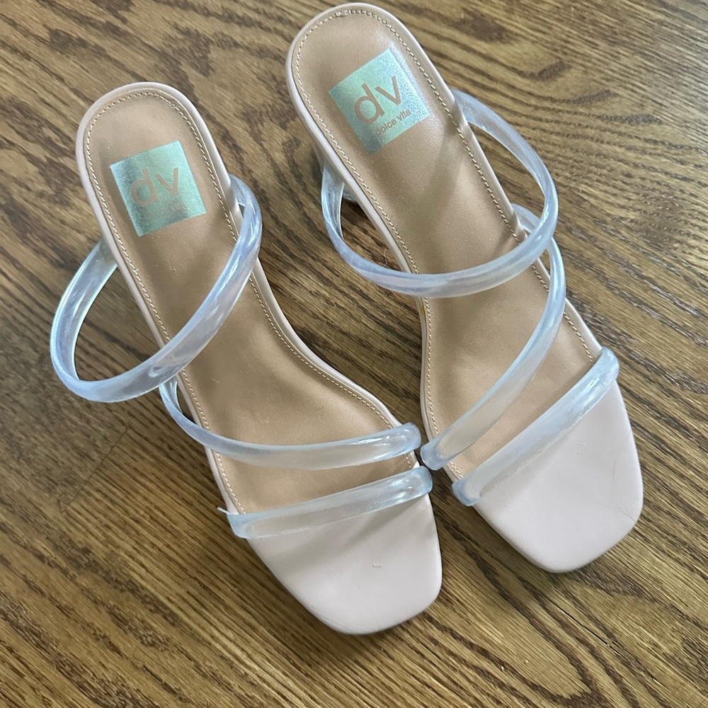 DV by Dolce Vita Nude Sandals with Clear Straps